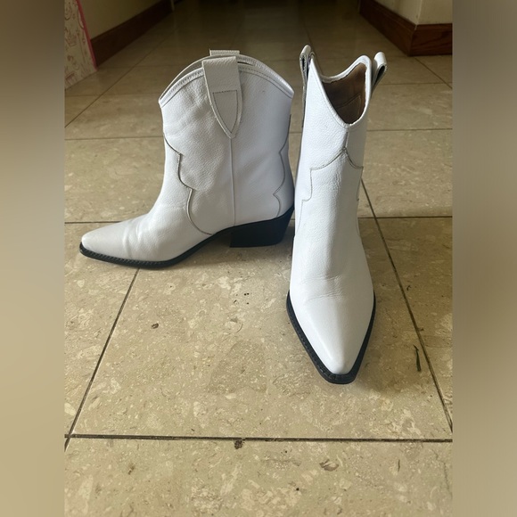 Stivali sharp white leather cowboy boots size 38 - Picture 5 of 9